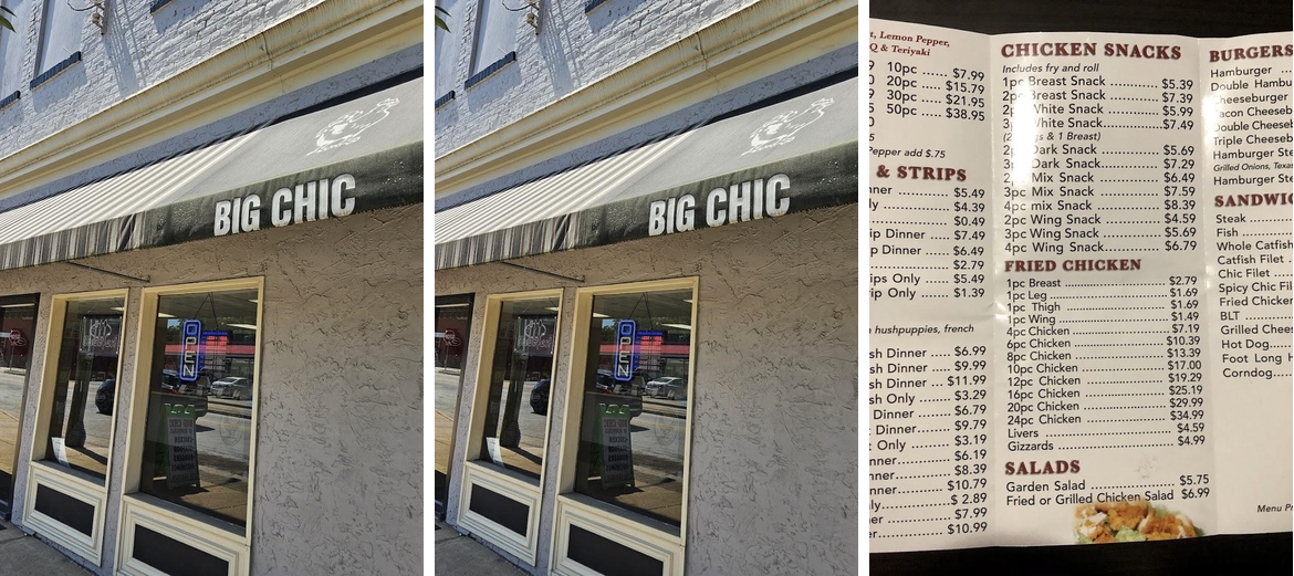 Big Chic Menu